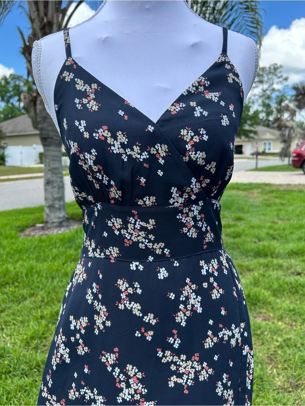 NWOT🌸Abercrombie & Fitch Black Floral Maxi Slip Dress